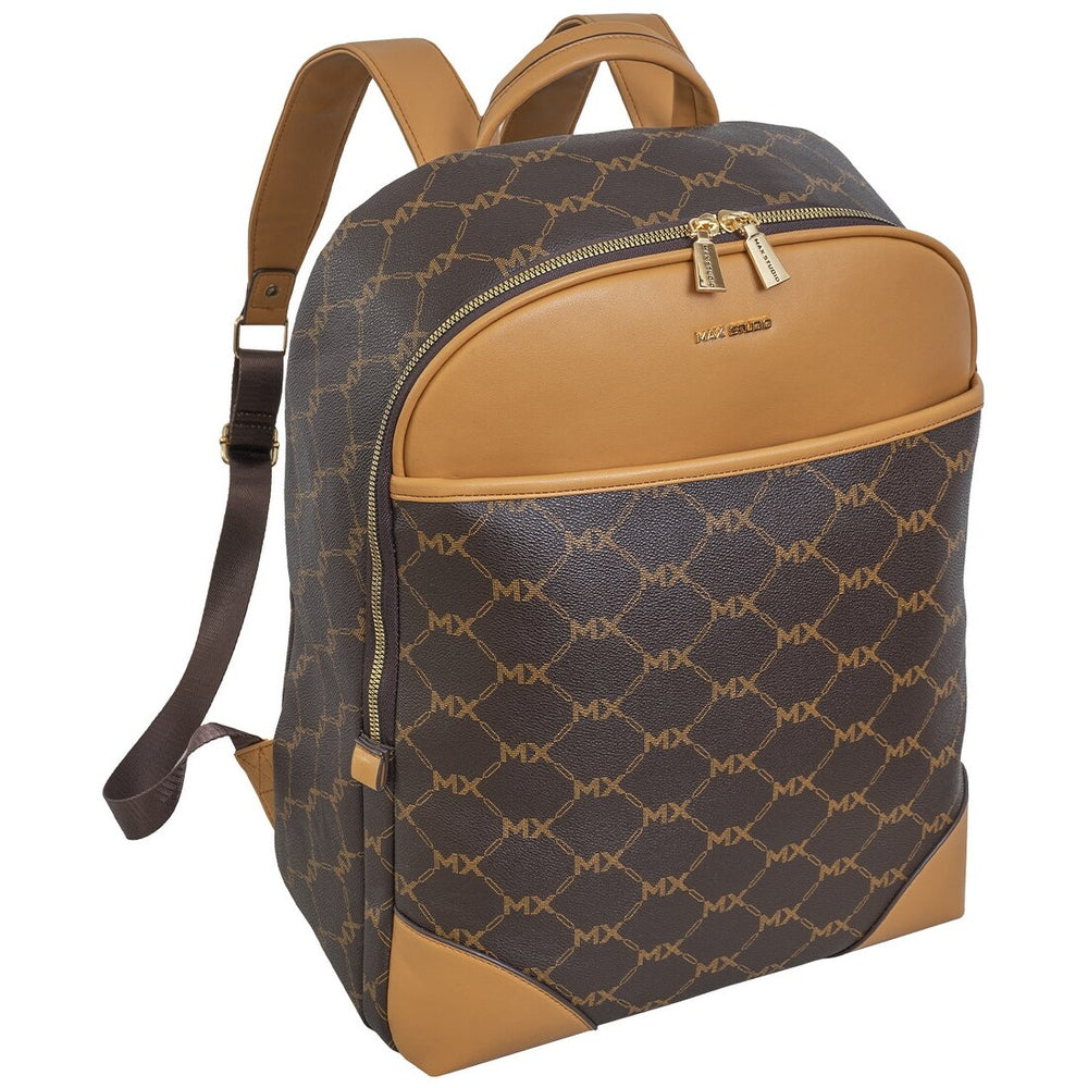 Max Studio Signature Print Faux Leather Backpack