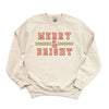 Merry And Bright Checkered Graphic Sweatshirt