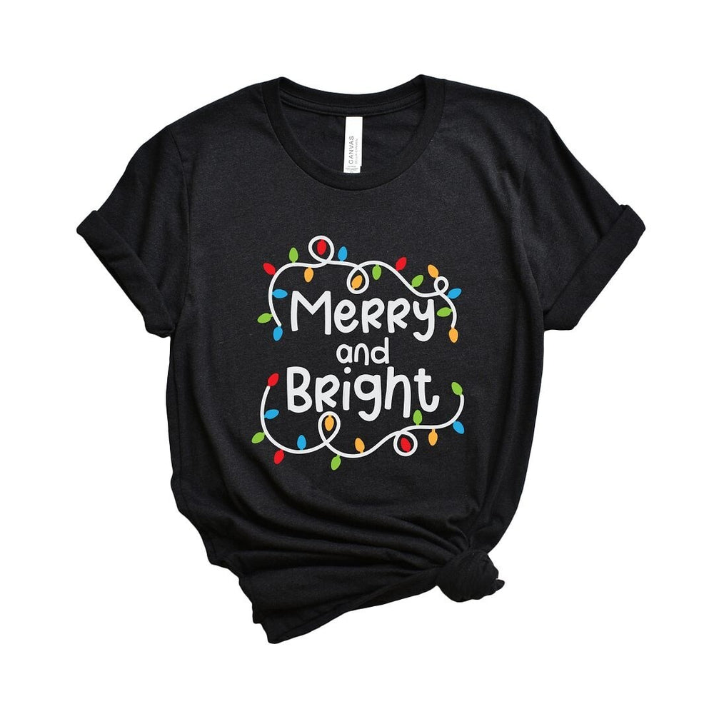 Merry And Bright Lights Short Sleeve Crewnneck Tee