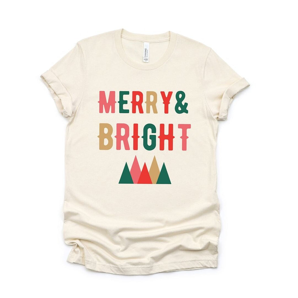 Merry And Bright Mountains Short Sleeve Crewnneck Tee