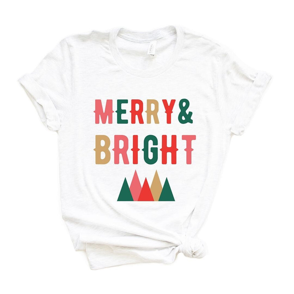 Merry And Bright Mountains Short Sleeve Crewnneck Tee