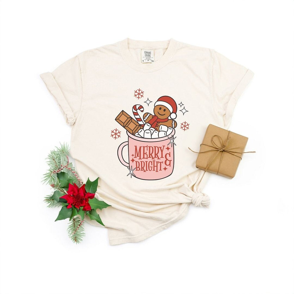 Merry And Bright Mug Garment Dyed Tee