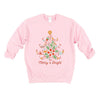 Merry And Bright Tree Grunge Graphic Sweatshirt