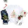 Merry And Bright Tree Grunge Short Sleeve Crewnneck Tee