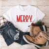 Merry Bold Word Short Sleeve Crewnneck Tee