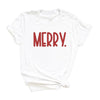 Merry Bold Word Short Sleeve Crewnneck Tee