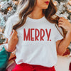 Merry Bold Word Short Sleeve Crewnneck Tee