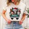 Merry Christmas Farm Truck Short Sleeve Crewnneck Tee