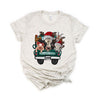 Merry Christmas Farm Truck Short Sleeve Crewnneck Tee