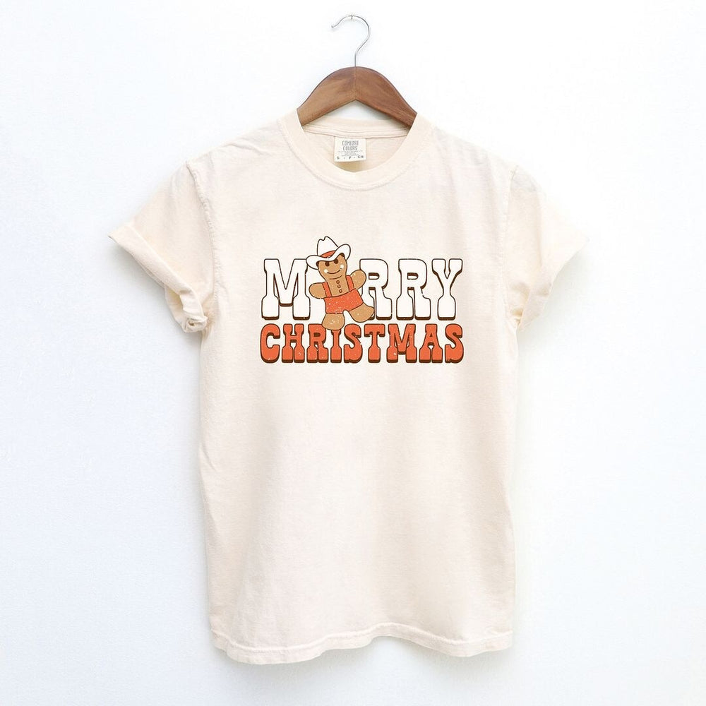 Merry Christmas Gingerbread Garment Dyed Tee