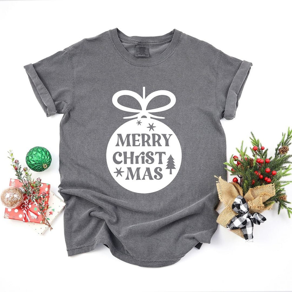 Merry Christmas Ornament Garment Dyed Tee