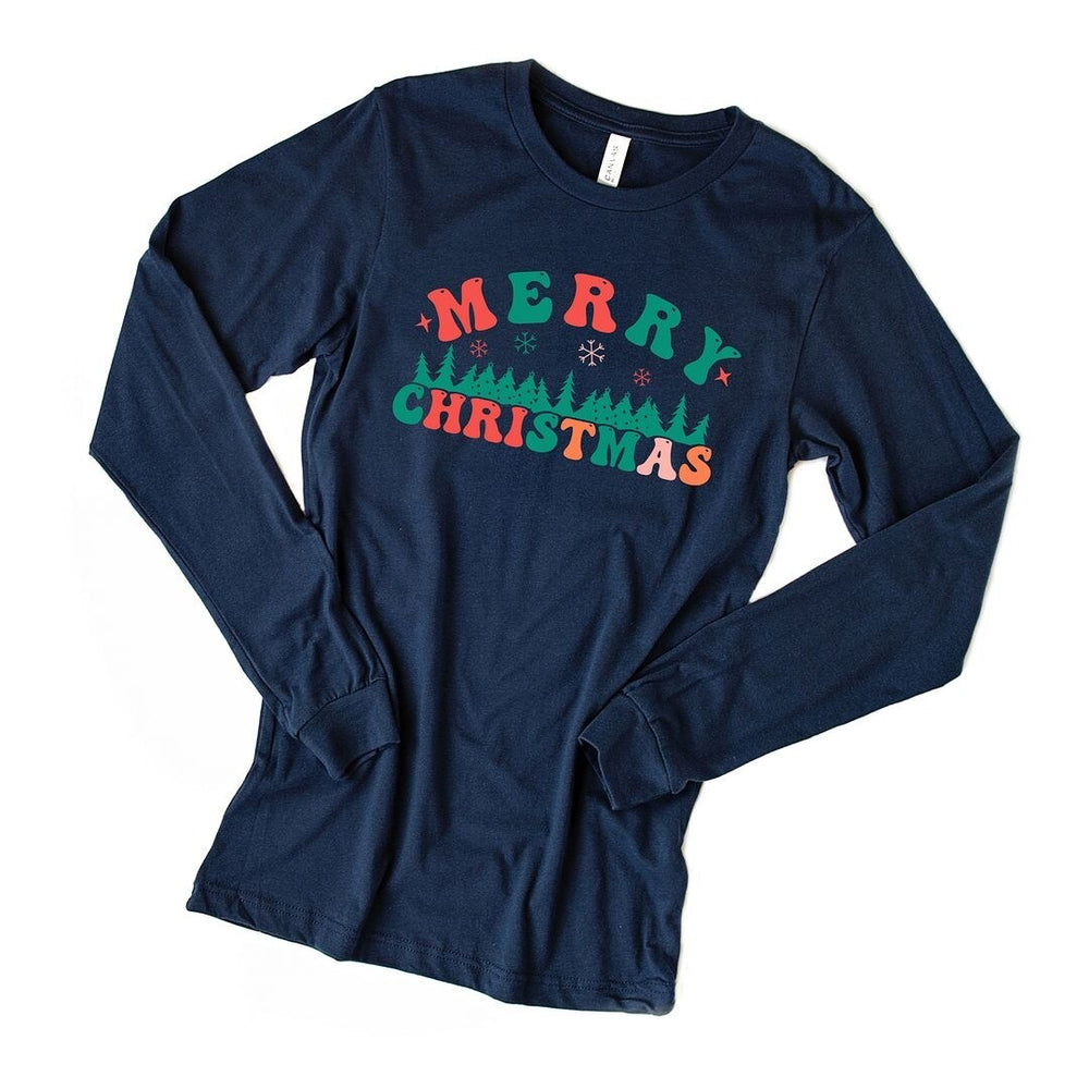 Merry Christmas Trees Long Sleeve Tee