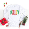 Merry Christmas Varsity Colorful Long Sleeve Tee