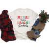 Merry Teacher Bright Students Short Sleeve Crewnneck Tee