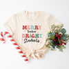 Merry Teacher Bright Students Short Sleeve Crewnneck Tee