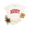 Merry Varsity Thick Outline Garment Dyed Tee