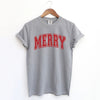 Merry Varsity Thick Outline Garment Dyed Tee