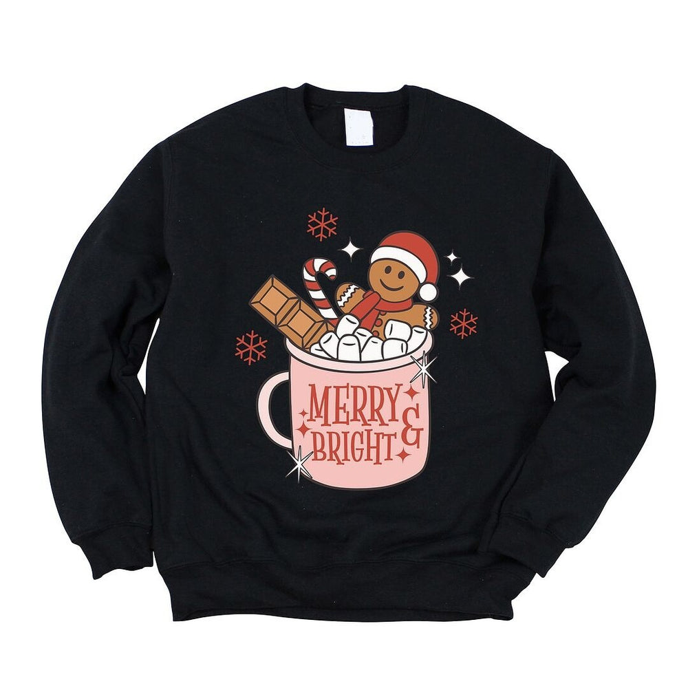 Merry and Bright Mug Graphic Sweatshirt