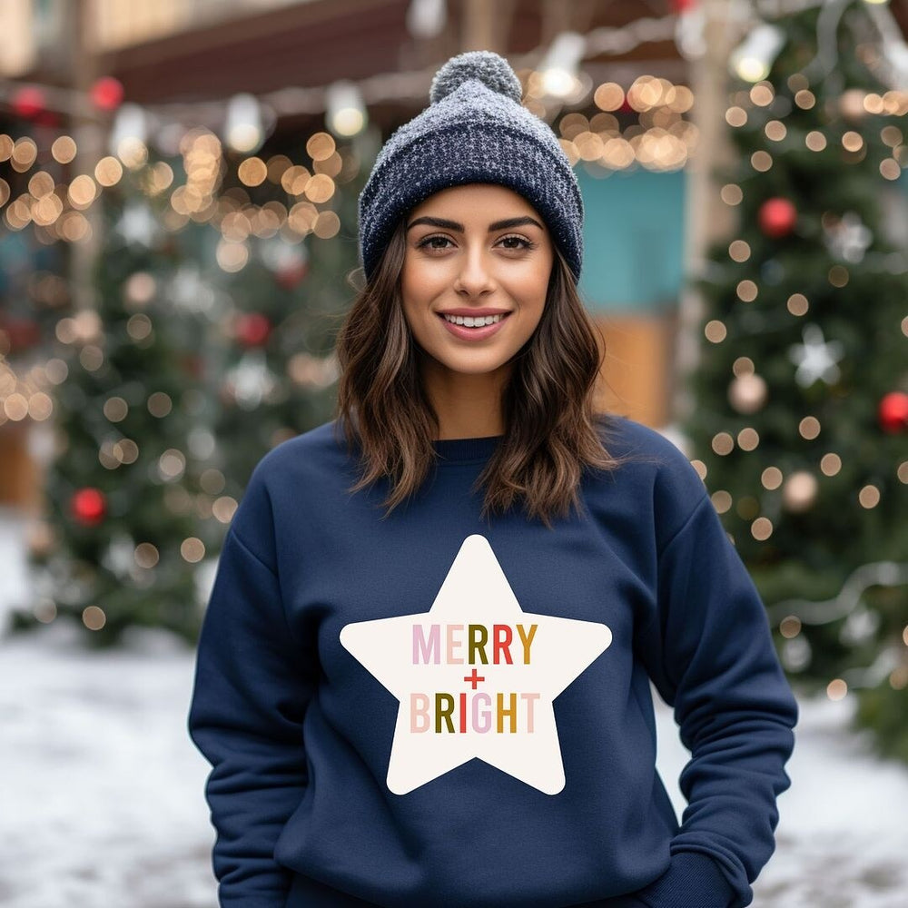 Merry and Bright Star Graphic Sweatshirt