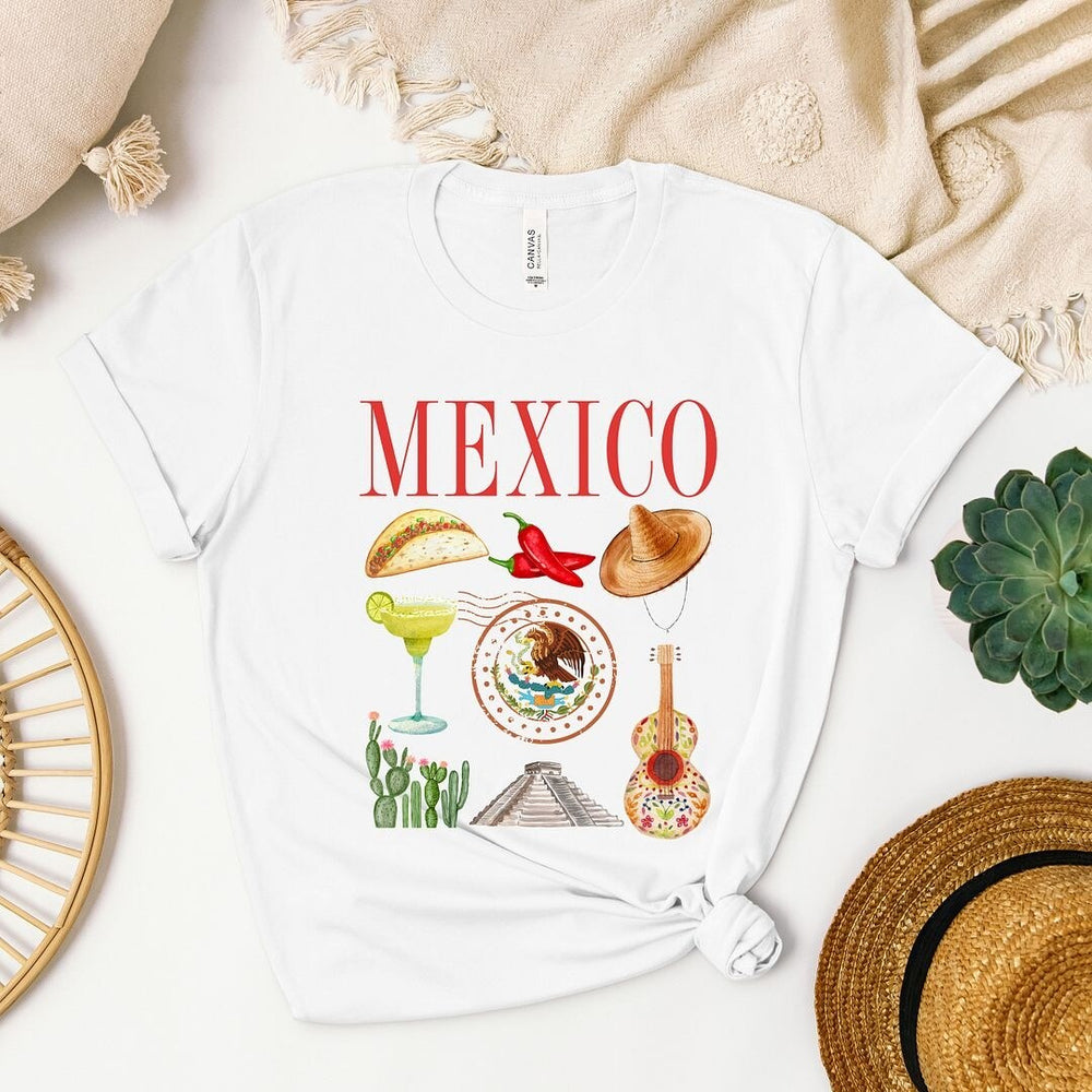 Mexico Travel Collage Short Sleeve Crewnneck Tee