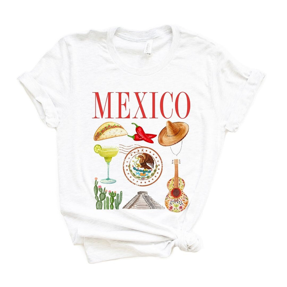 Mexico Travel Collage Short Sleeve Crewnneck Tee