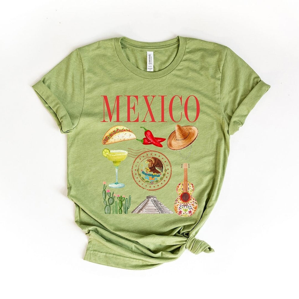 Mexico Travel Collage Short Sleeve Crewnneck Tee