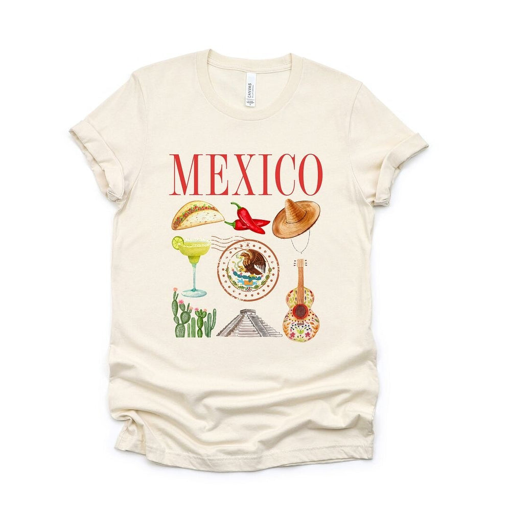 Mexico Travel Collage Short Sleeve Crewnneck Tee