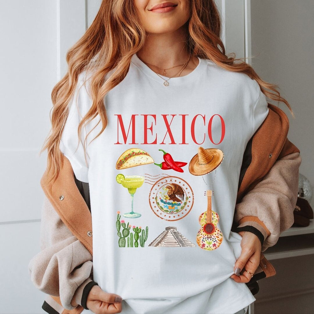 Mexico Travel Collage Short Sleeve Crewnneck Tee