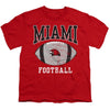 Miami University (Oh) Football Ball Kids T Shirt for Youth Boys and Girls