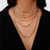 Minimalist Goldtone Chain Layered Necklaces - White