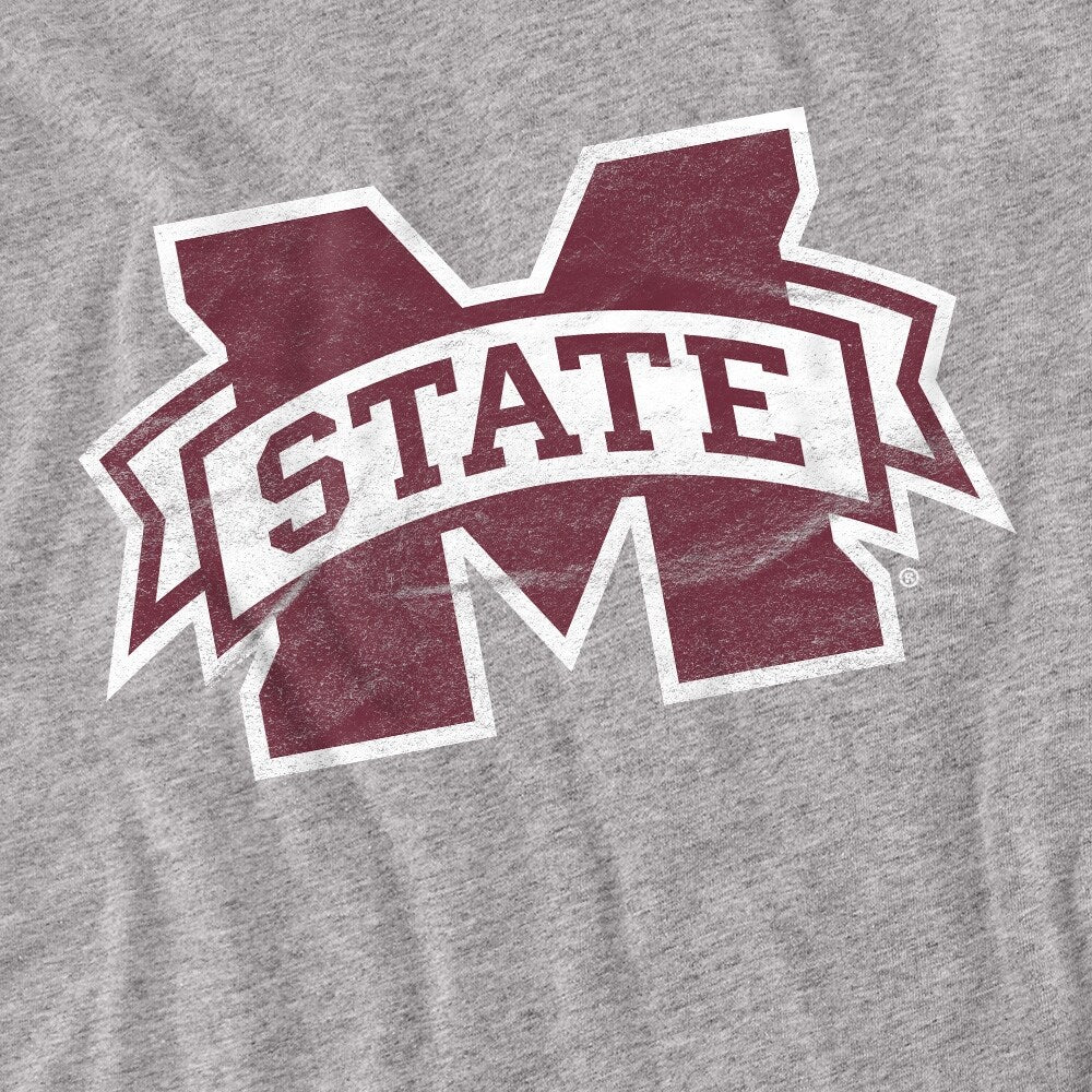 Mississippi State University Distressed Primary Kids T Shirt for Youth Boys and Girls