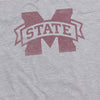 Mississippi State University Simple Distressed Logo Unisex Adult Heathered Premium T Shirt