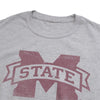 Mississippi State University Simple Distressed Logo Unisex Adult Heathered Premium T Shirt