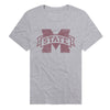 Mississippi State University Simple Distressed Logo Unisex Adult Heathered Premium T Shirt