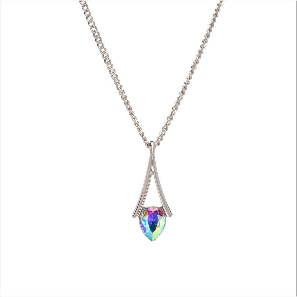 Modern Teardrop Crystal Pendant Necklace