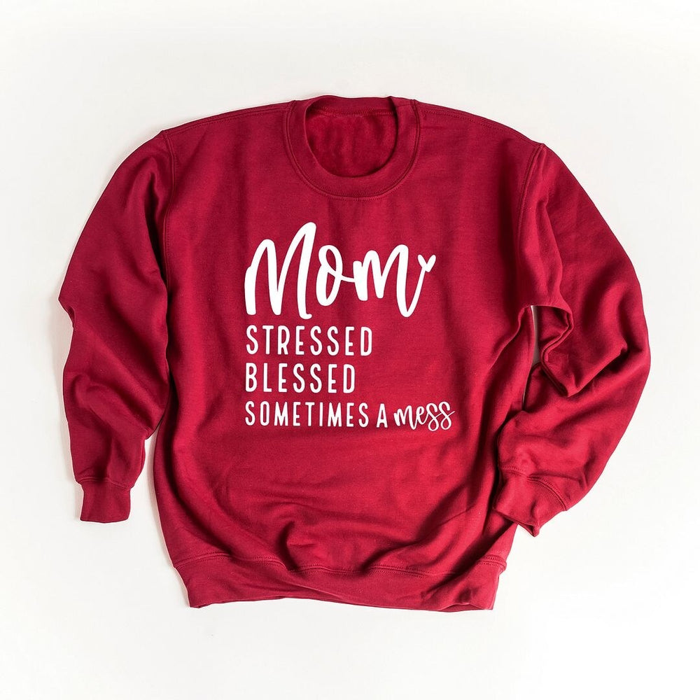 Mom Stressed Blessed Graphic Sweatshirt