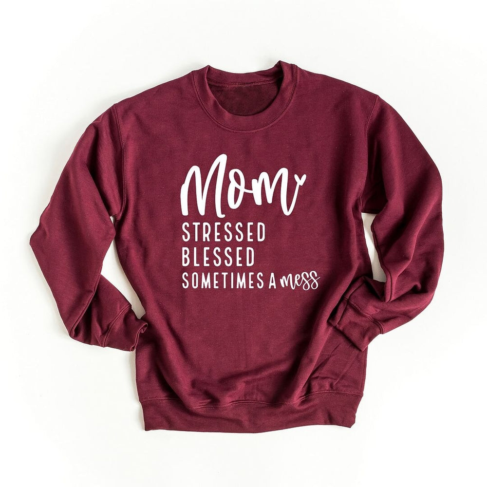 Mom Stressed Blessed Graphic Sweatshirt