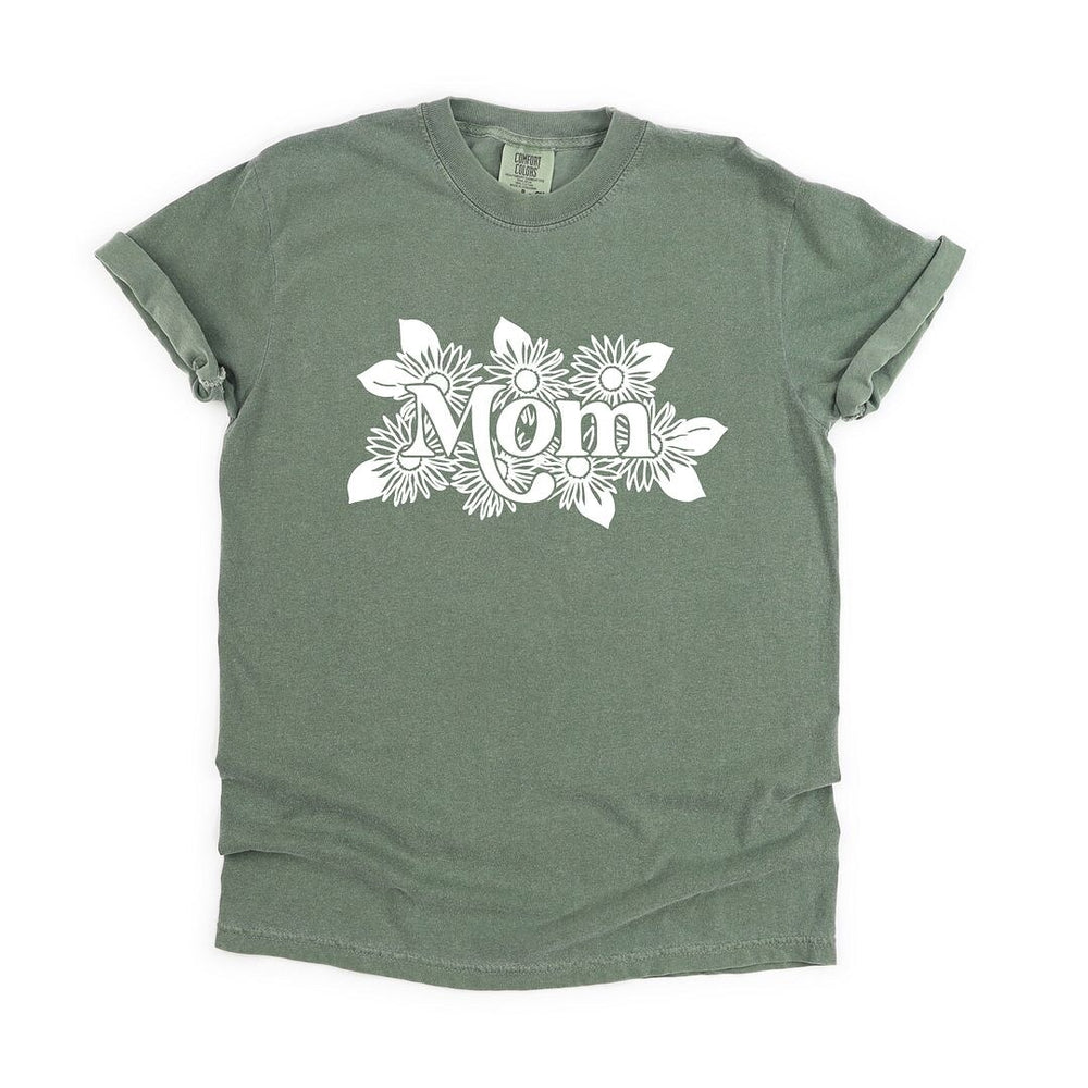 Mom Sunflowers Garment Dyed Tee