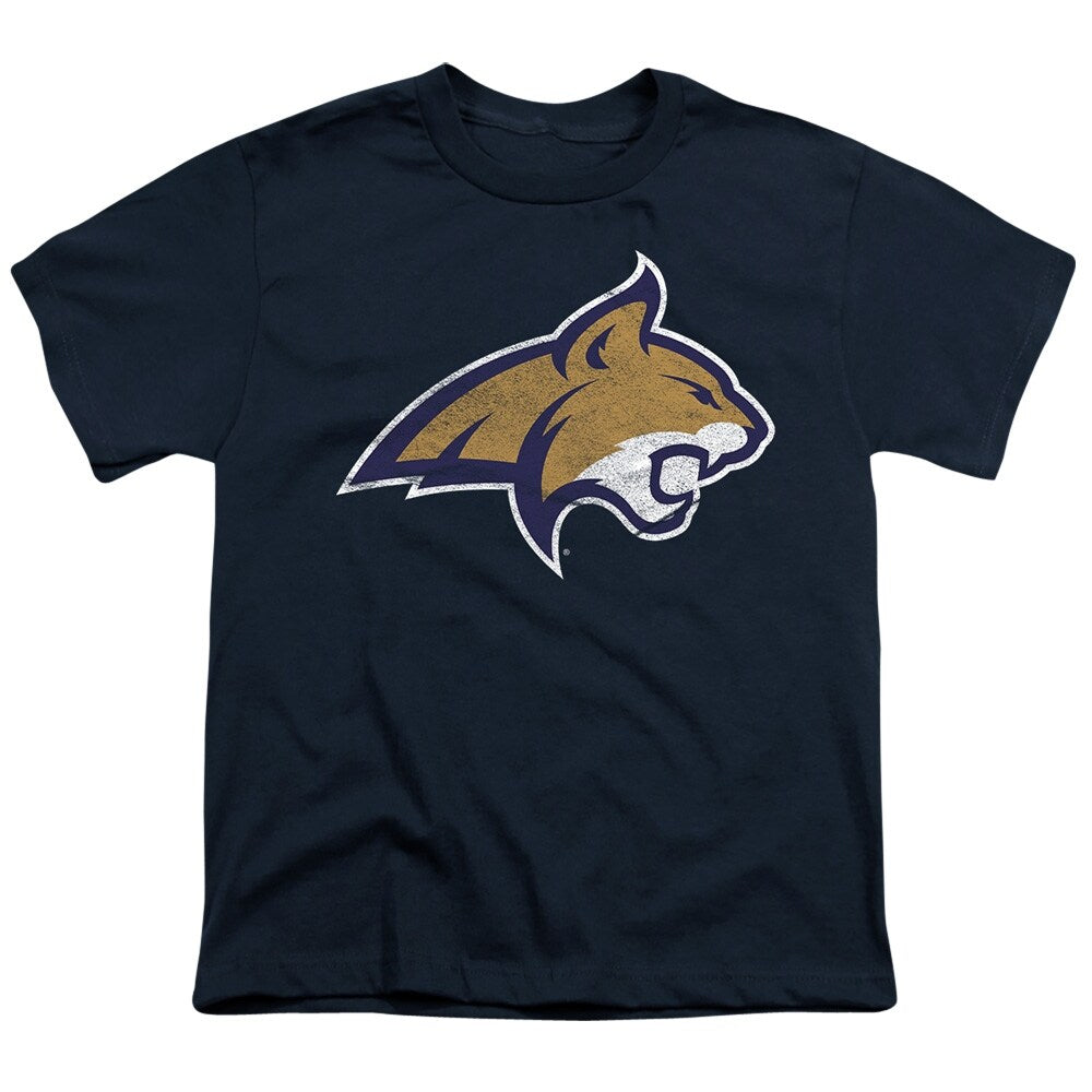 Montana State University Distressed Primary Kids T Shirt for Youth Boys and Girls