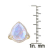 Moonstone 18K Gold-Plated Teardrop Solitaire Ring