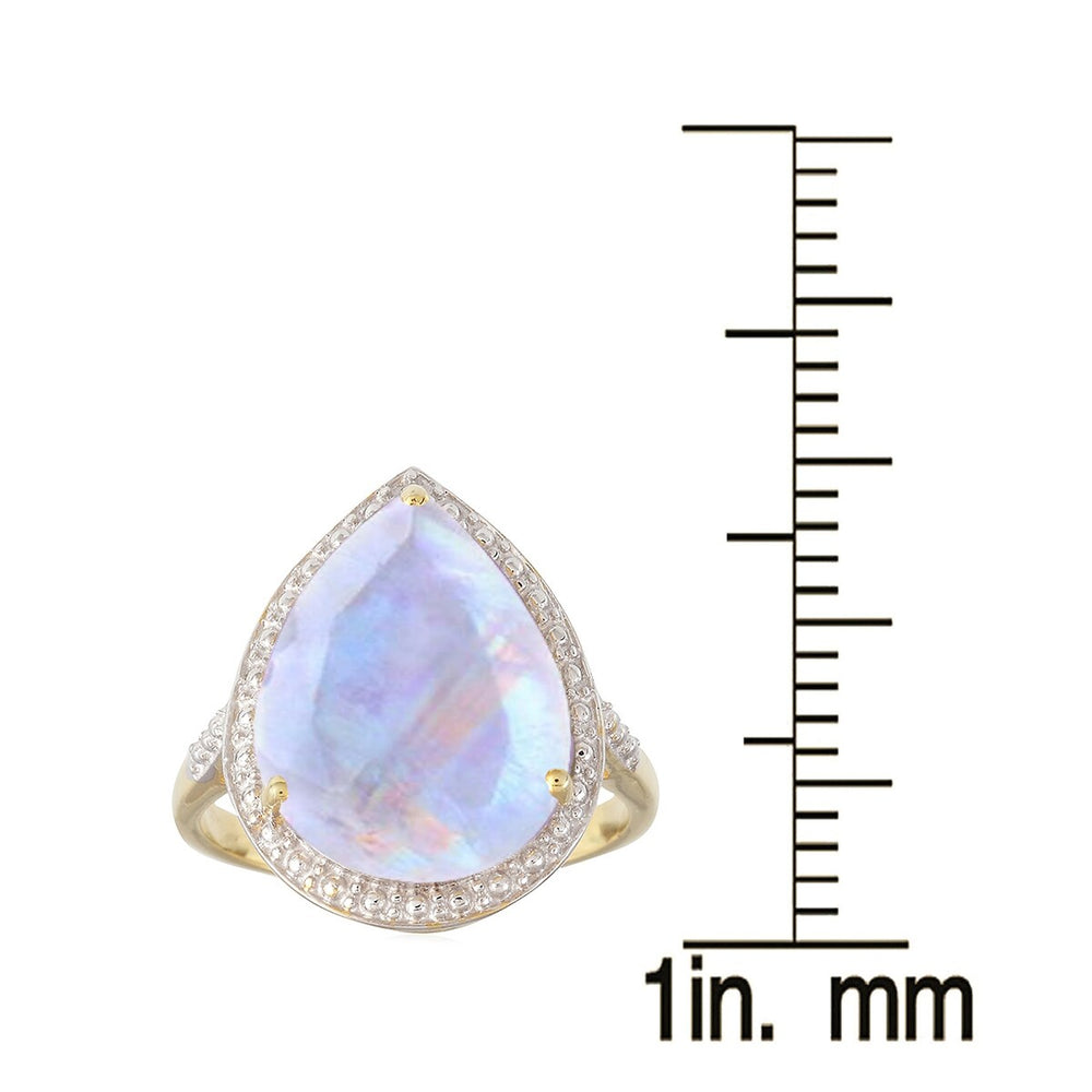 Moonstone 18K Gold-Plated Teardrop Solitaire Ring