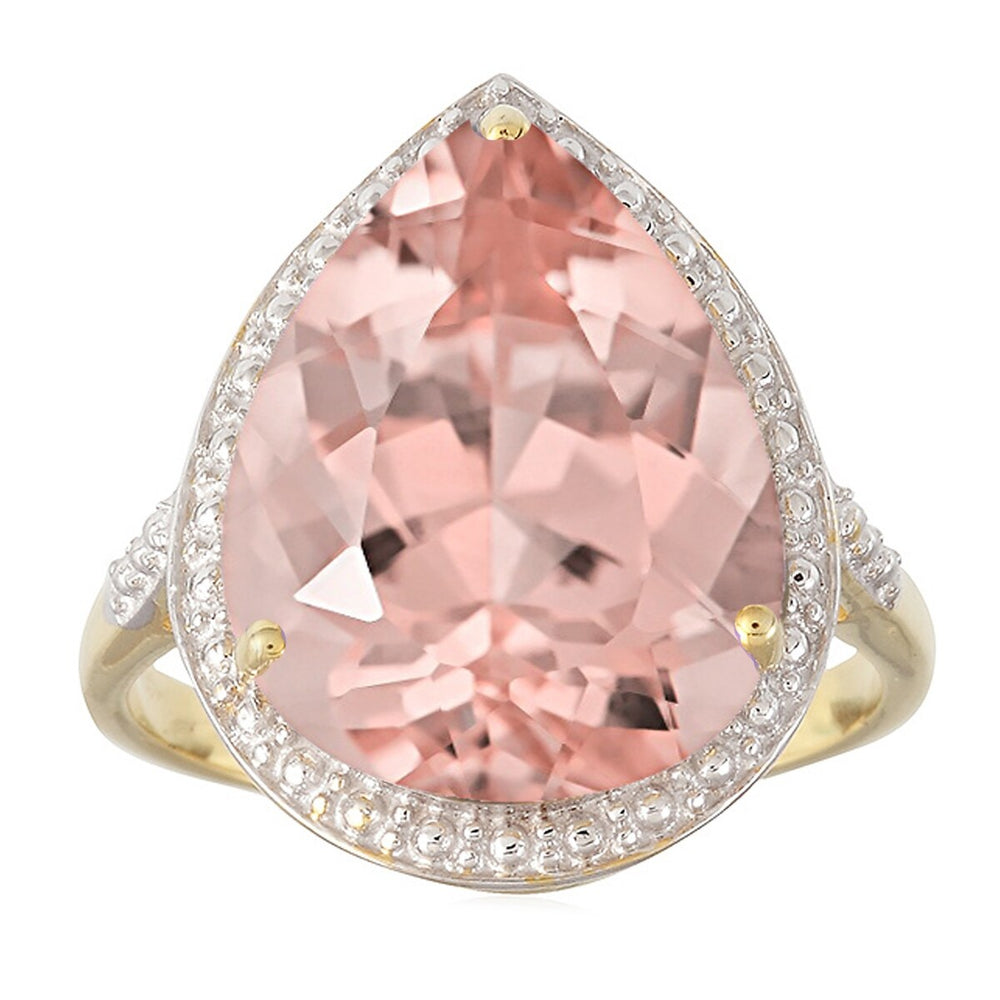 Morganite 18k Gold-Plated Teardrop Solitaire Ring