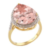 Morganite 18k Gold-Plated Teardrop Solitaire Ring