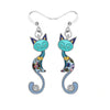 Mosaic Cat Drop Earrings