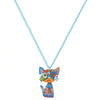 Mosaic Multi Colored Cat Necklace - White