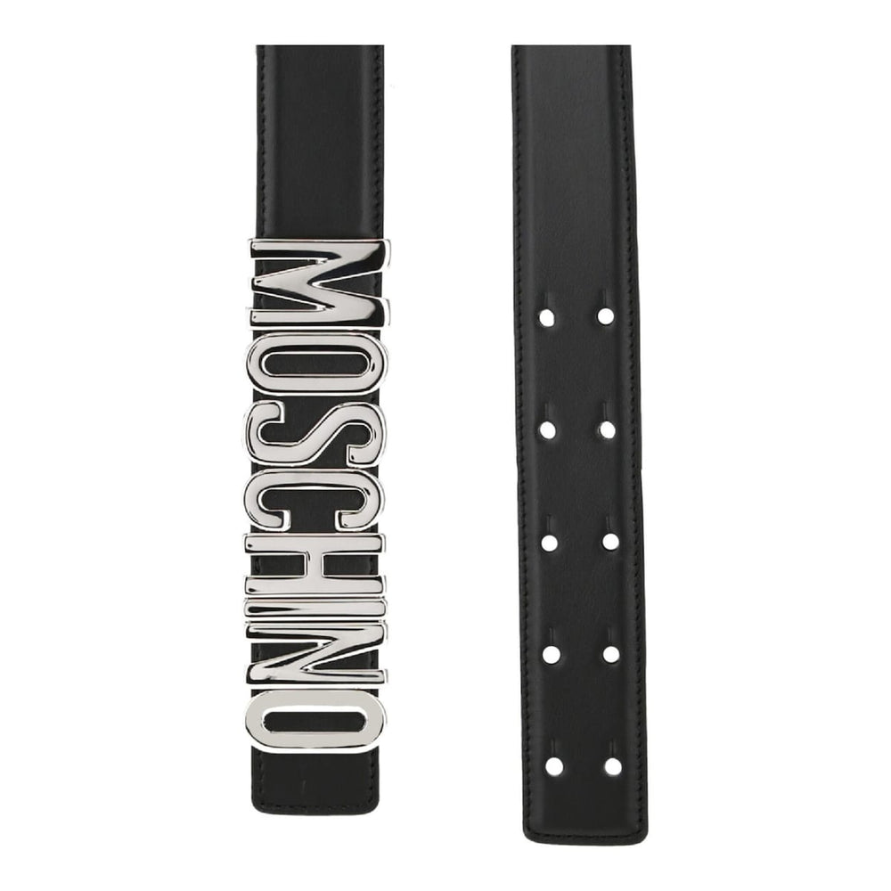 Moschino Logo Lettering Leather Belt