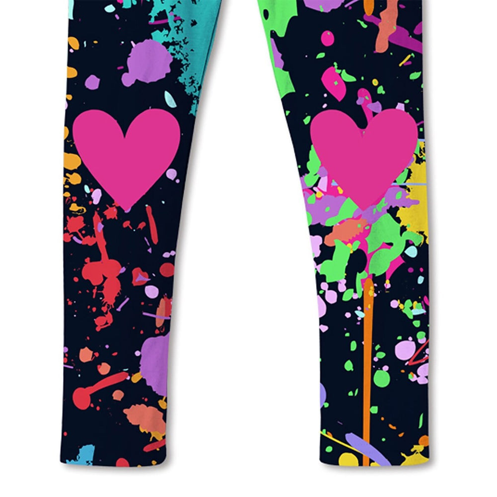 Multi Color Splatter Print Leggings