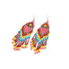 Multi Colored Beaded Statement Drop Earrings