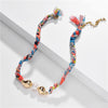 Multi Colored Braided Imitation Pearl Necklace - White