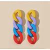 Multi Colored Chain Link Drop Earrings